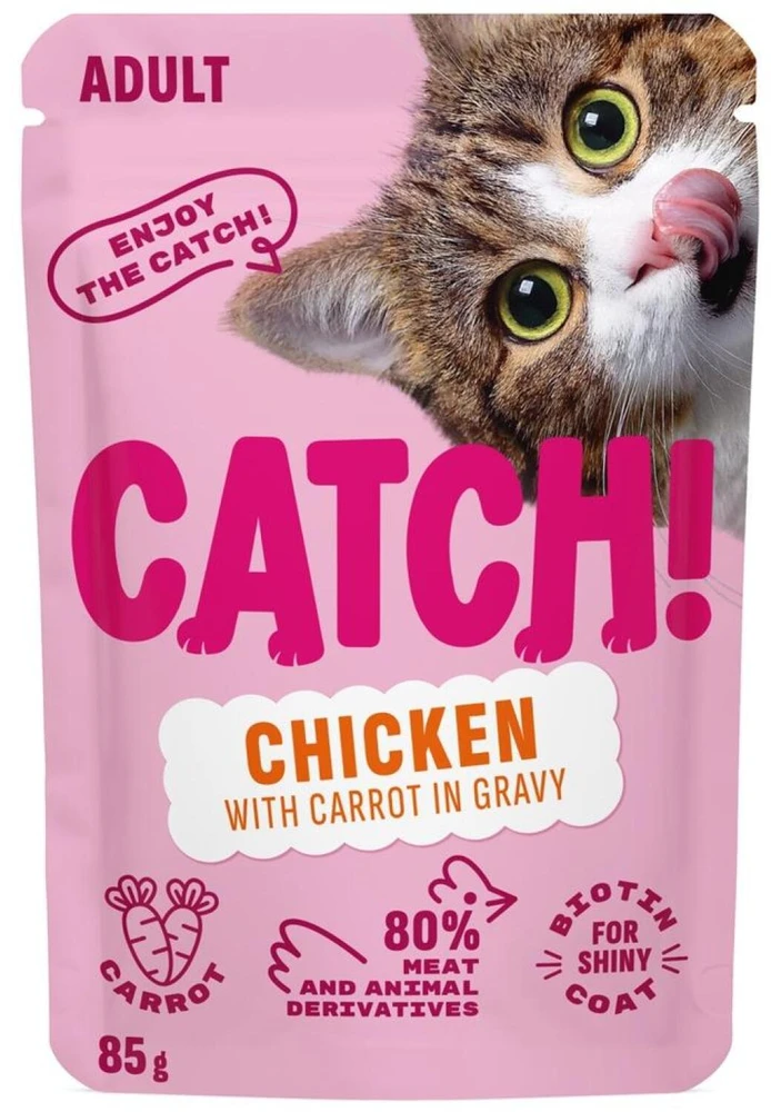 CTH CATCH vištiena and carrot in gravy – šlapias kačių maistas – 85g
