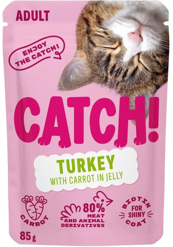 CTH CATCH kalakutiena and carrot in jelly – šlapias kačių maistas – 85g