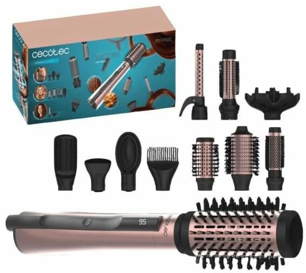 Cecotec Air | CeramicCare 10in1 AirBrush | Jonizuojantis kondicionavimas | Kaitinimo lygių skaičius 3 | 1200 W | Juoda/Rožinė