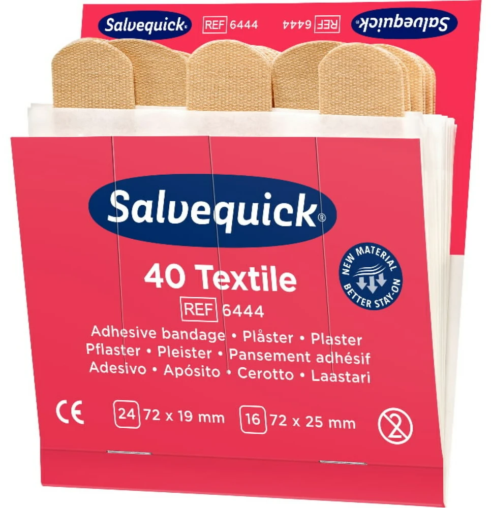 Tekstiliniai pleistrai, 40 vnt/ 1 pakuotė papildymui, Cederroth