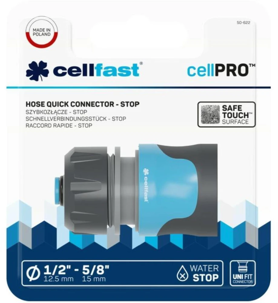 CELLFAST GREITAS JUNGTIS 1/2" SODO ŽARNAI SU STOP FUNKCIJA SAFETOUCH IDEALUS