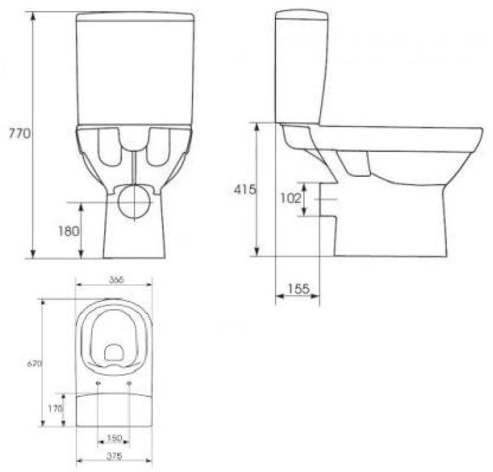 Cersanit „WC City New Clean On“ su „duroplast SC“ danga