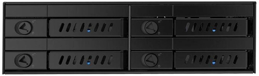CHIEFTEC 1 x 5,25 colio skyrius, skirtas 4 x 2,5 colio S-ATA HDD karštai keičiamam metalui