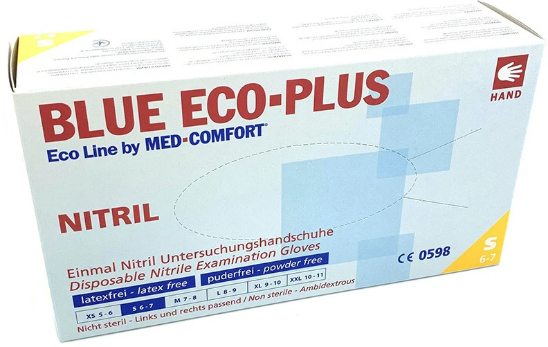 Cits Maxwell Nitrilo pirštinės be pudros mėlynos ECO-PLUS Mėlyna S 100 vnt.