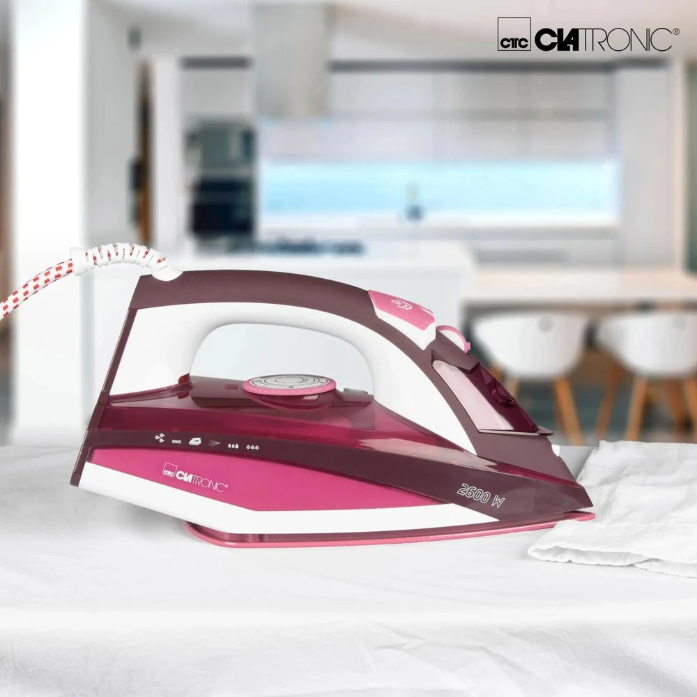 Garų Lygintuvas - Clatronic DB 3705 2600 W Keraminis Padas Rožinė