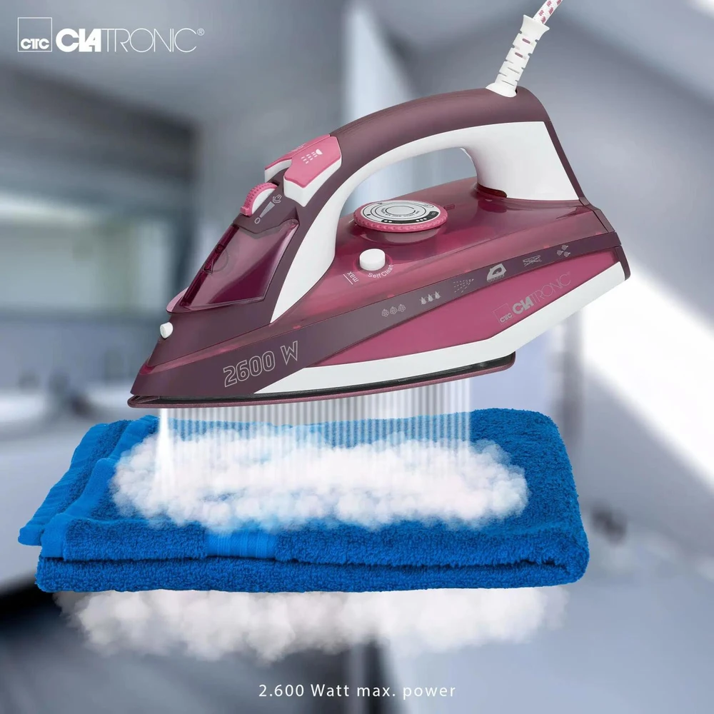 Garų Lygintuvas - Clatronic DB 3705 2600 W Keraminis Padas Rožinė