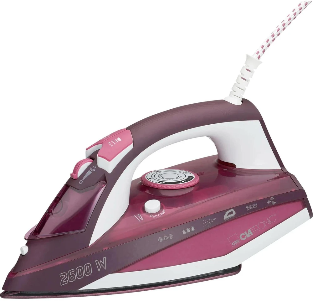 Garų Lygintuvas - Clatronic DB 3705 2600 W Keraminis Padas Rožinė