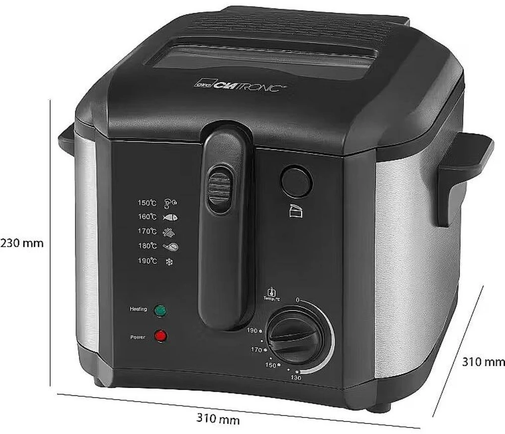 Gruzdintuvė Fryer Clatronic FR 3649 (2,5 l, 1600W, juodos spalvos)