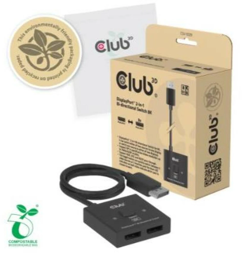 „Club 3D“ CLUB3D CSV-1009 „DisplayPort 2x DisplayPort“ televizoriaus skirstytuvas