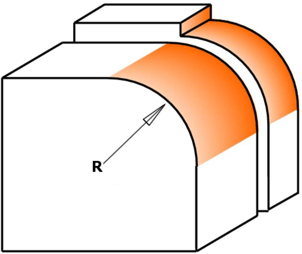 Cmt ROUNDOVER BIT W/BEARING HM S=6 D=16.7 R=2