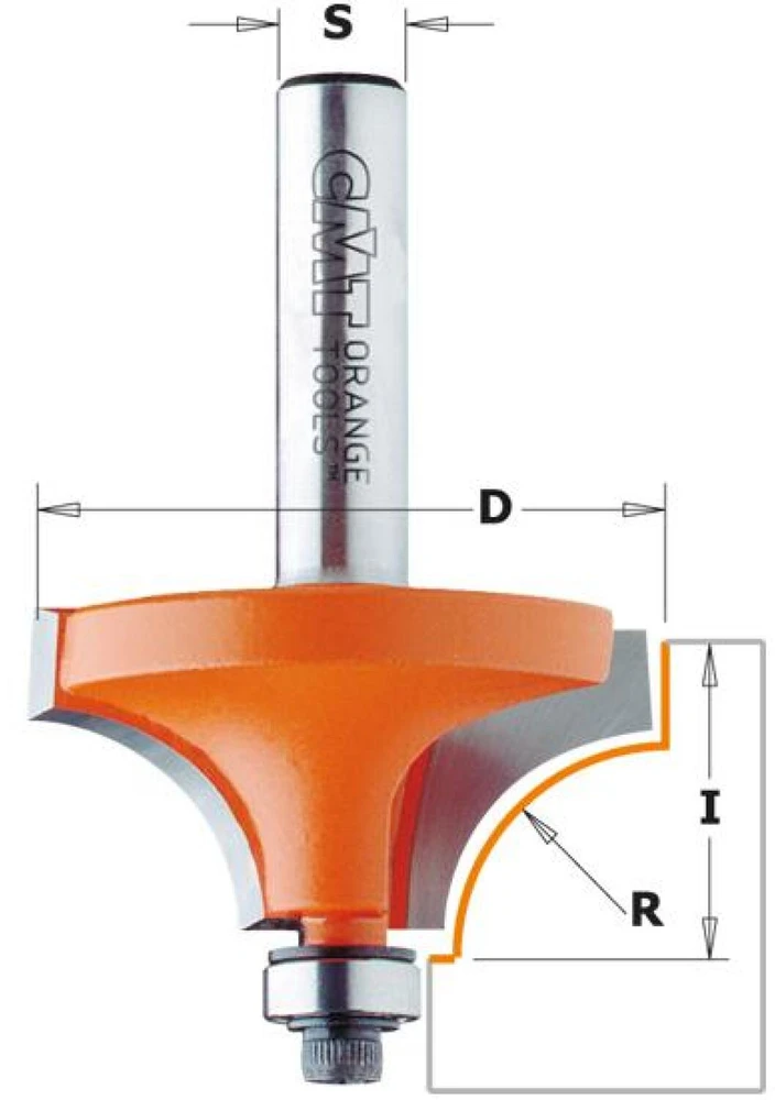 Apvalinimo freza CMT; S=8 mm; D=22,2 mm; su guoliu