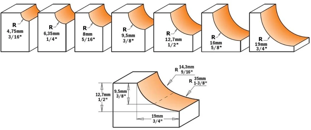 Lovelių freza CMT; S=8 mm; D=25,4 mm; su guoliu