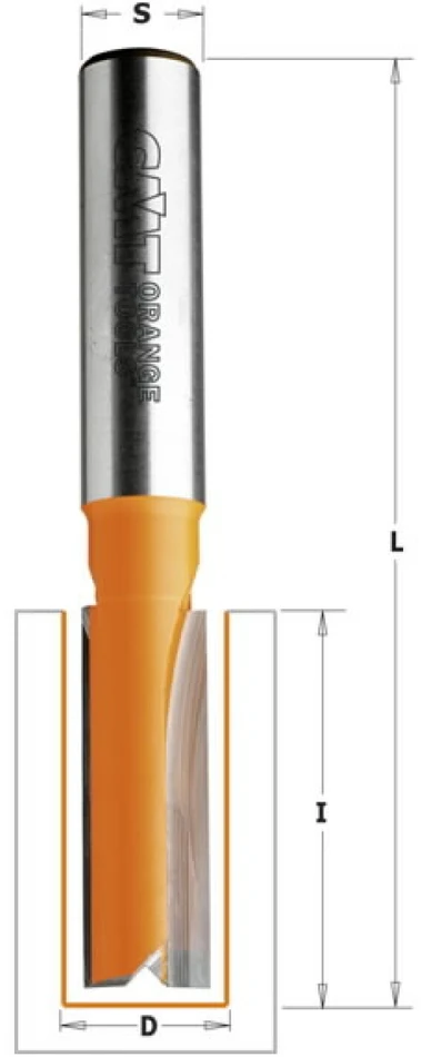 Tiesi pirštinė freza CMT; S=12 mm; D=12 mm