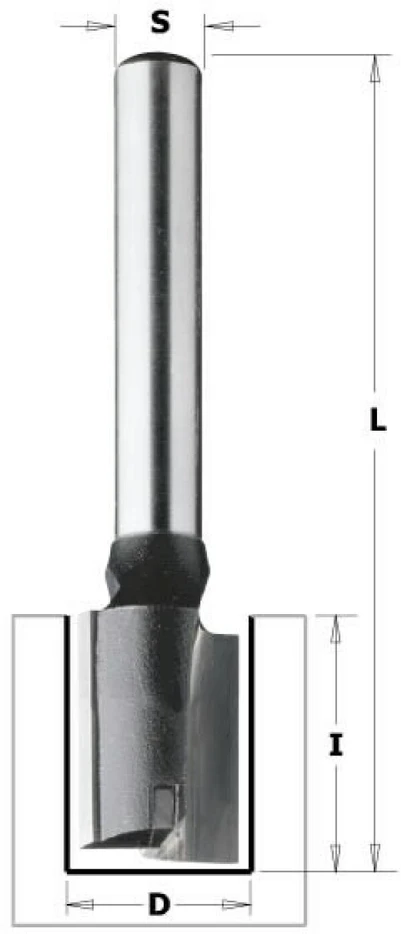 Tiesi pirštinė freza CMT Contractor K174-121; 12/40/90 mm