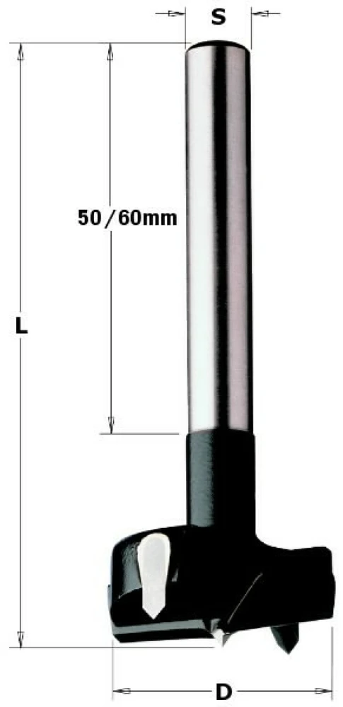 Grąžtas lankstų skylėms gręžti HM D=35x90 S=10x60, CMT