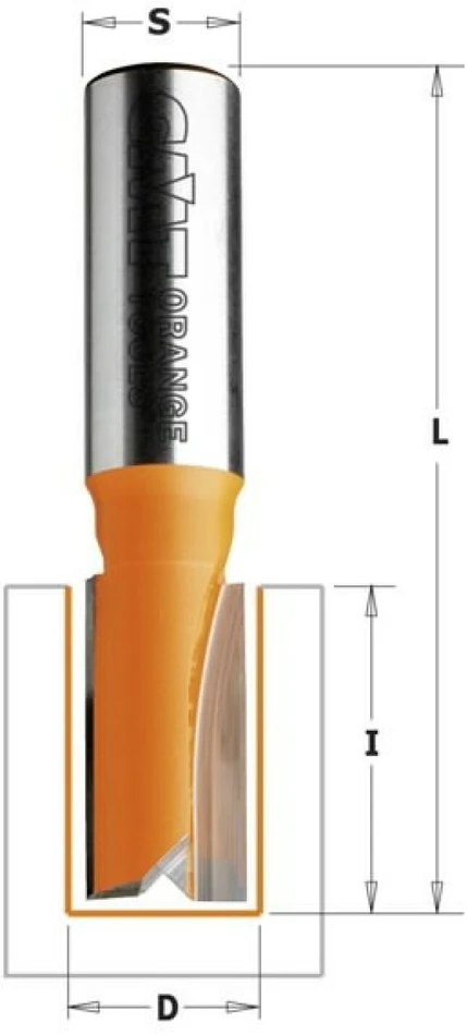 Tiesi pirštinė freza CMT; S=8 mm; D=6 mm