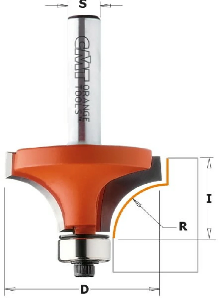 Freza R 1,6mm D 15,9mmI 12,7mm S 8mm, CMT