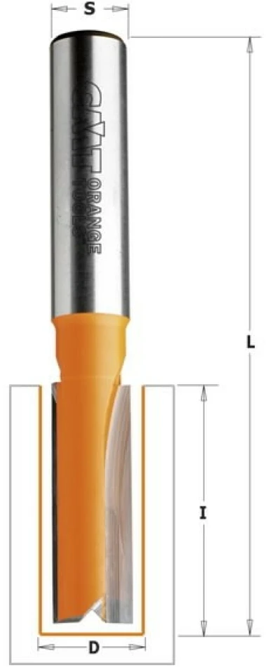 Tiesi pirštinė freza CMT; S=8 mm; D=6 mm