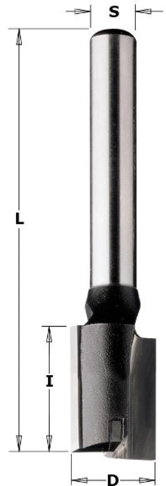 Tiesi pirštinė freza CMT; S=8 mm; D=12 mm