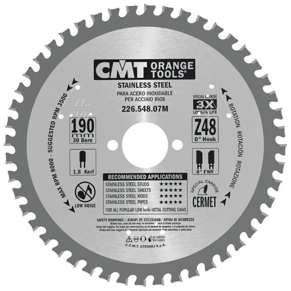 Pjovimo diskas metalui CMT 226; 190x1,8x30,0 mm; Z48; 10°