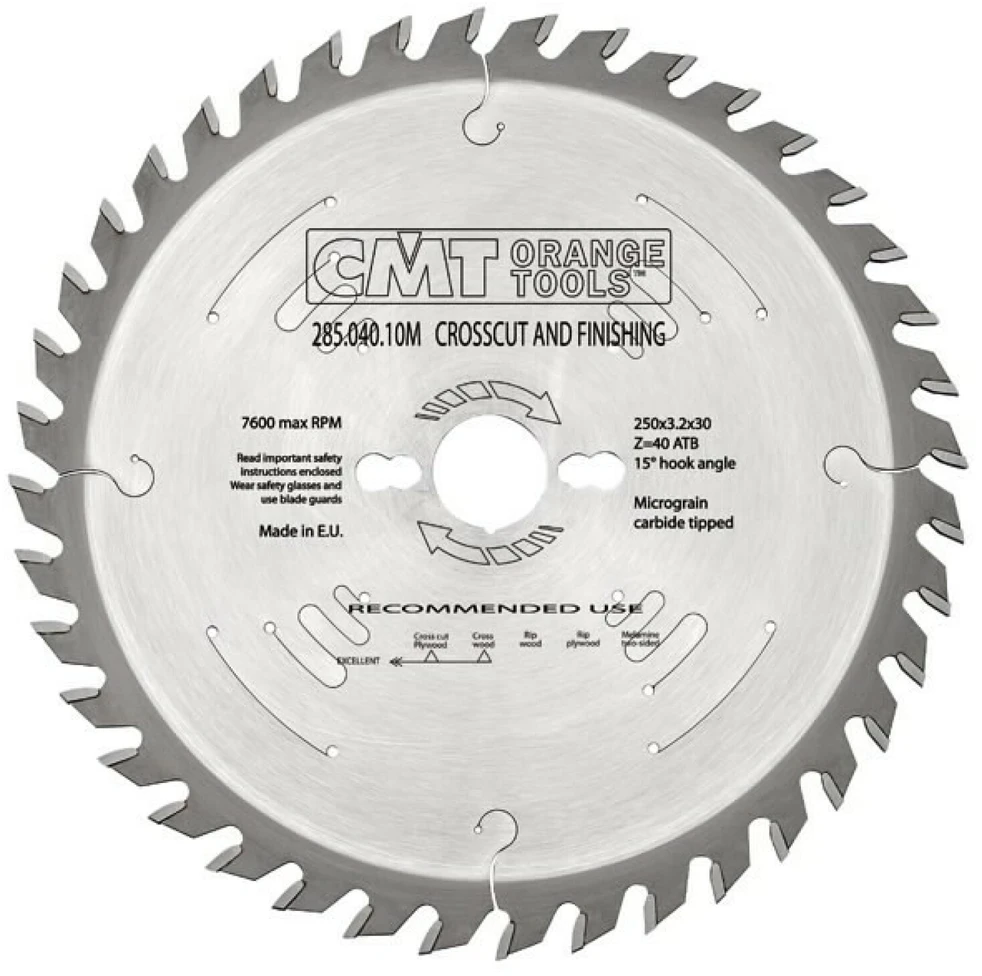 Pjovimo diskas medienai CMT 285; 260x2,8x30; Z48; 15°