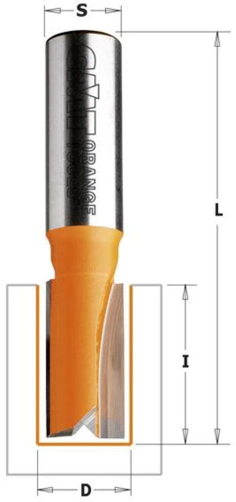 Tiesi pirštinė freza CMT; S=6 mm; D=4 mm