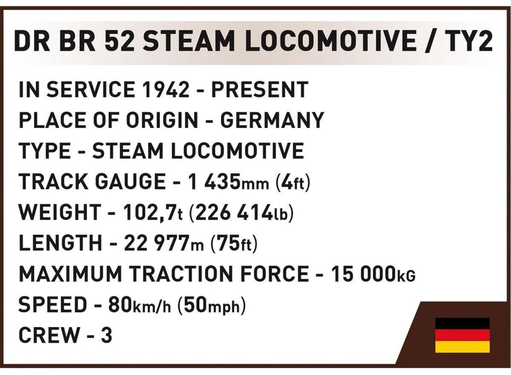 Cobi Historical Collection DR BR 52 Steam locomotive...