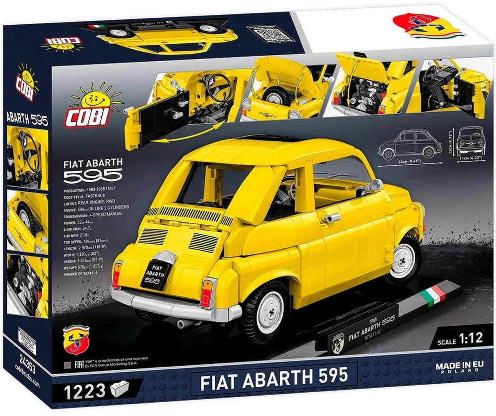 Cobi COBI Fiat 500 Abarth Executive Edition, statybinis žaislas (mastas: 1:12)