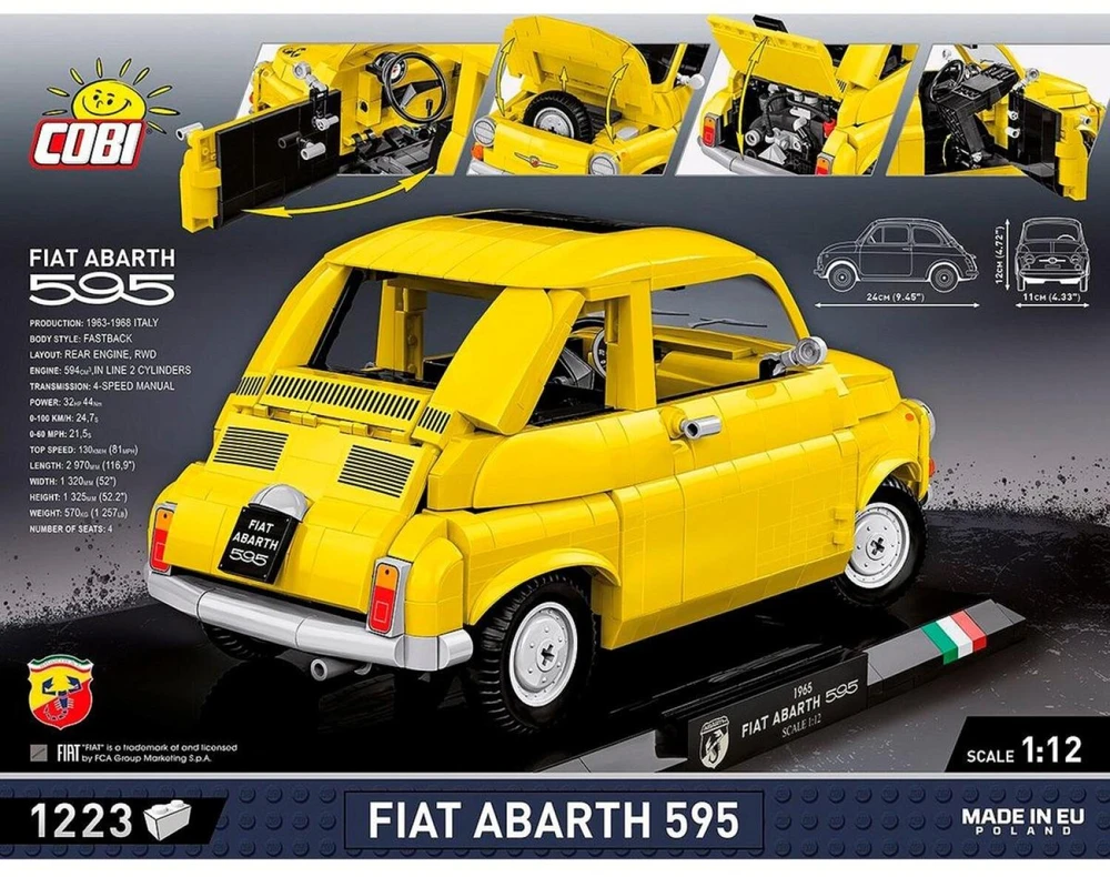 Cobi COBI Fiat 500 Abarth Executive Edition, statybinis žaislas (mastas: 1:12)