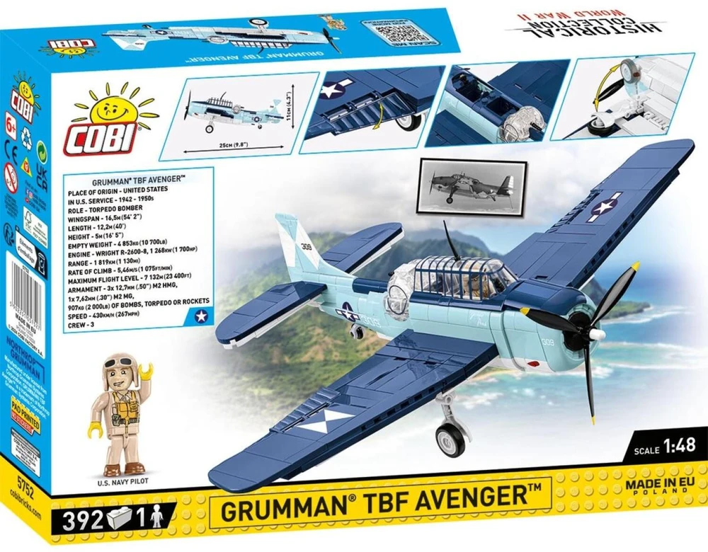 Cobi COBI 5752 Historical Collection WWII Grumman TBF Avenger 392 klocki