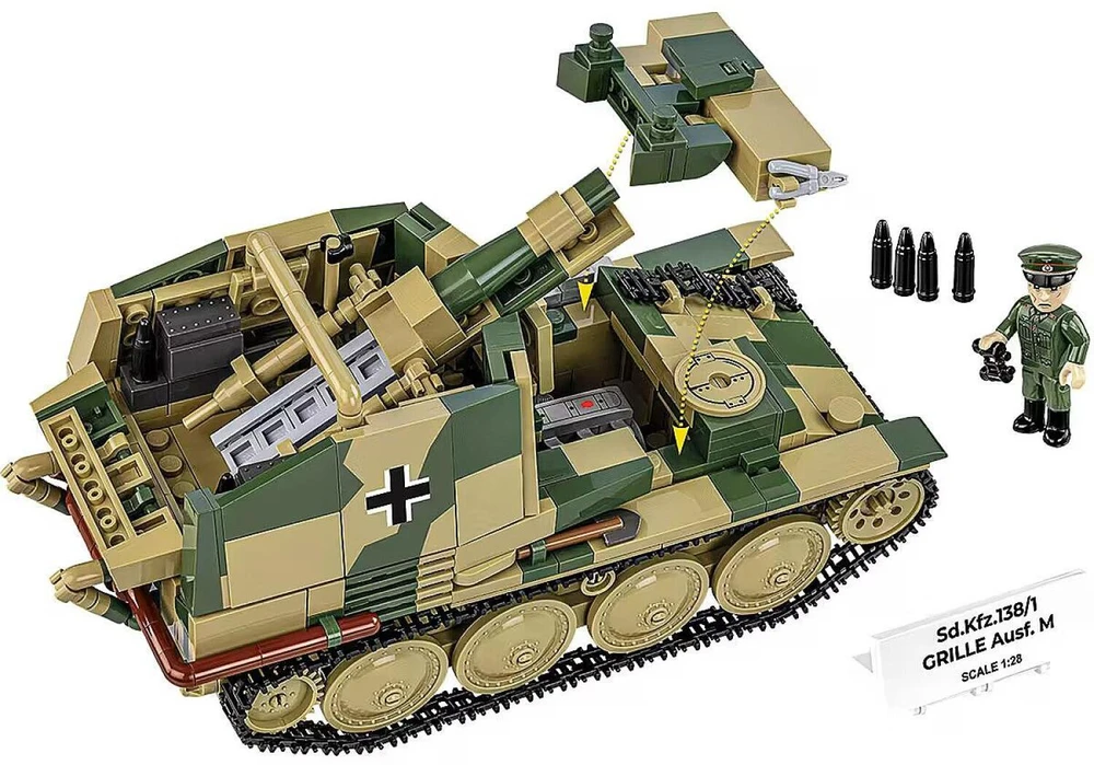 Cobi Klocki Sd.kfz.138/1 grotelių blokeliai 720 vnt