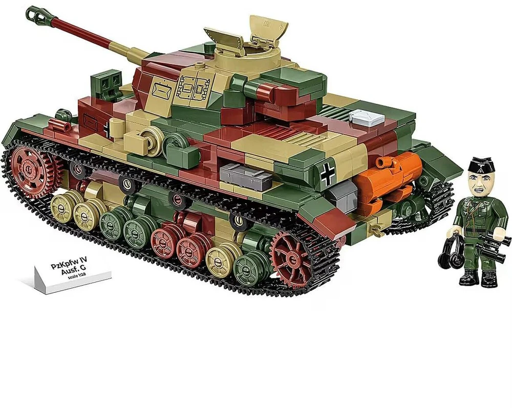 Cobi Konstruktoriaus kaladėlės WWII PZKPFW IV AUSF.G, 1107 kaladėlių