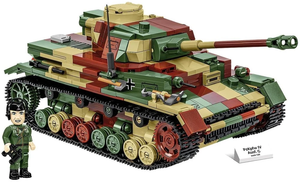 Cobi Konstruktoriaus kaladėlės WWII PZKPFW IV AUSF.G, 1107 kaladėlių