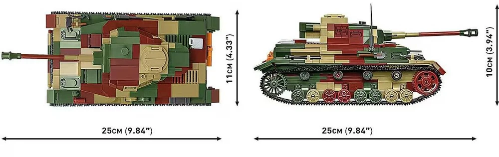 Cobi Konstruktoriaus kaladėlės WWII PZKPFW IV AUSF.G, 1107 kaladėlių