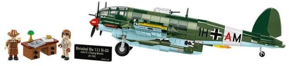 Cobi Klocki „Heinkel he 111 h-22“ su v1 skraidančia bomba, 927 dalys