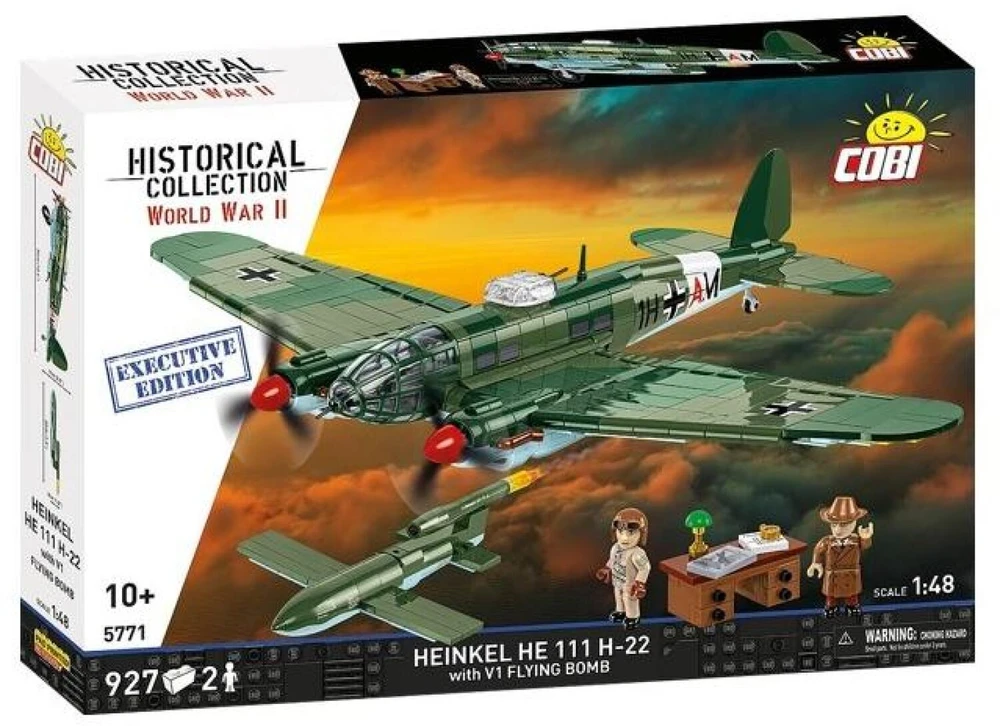 Cobi Klocki „Heinkel he 111 h-22“ su v1 skraidančia bomba, 927 dalys