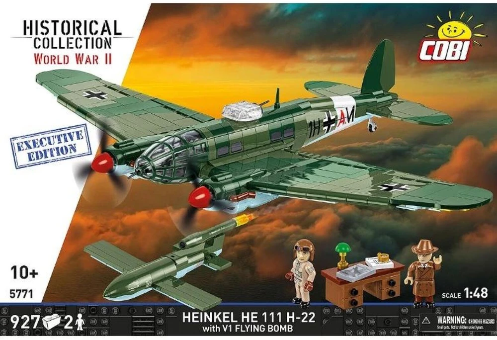 Cobi Klocki „Heinkel he 111 h-22“ su v1 skraidančia bomba, 927 dalys