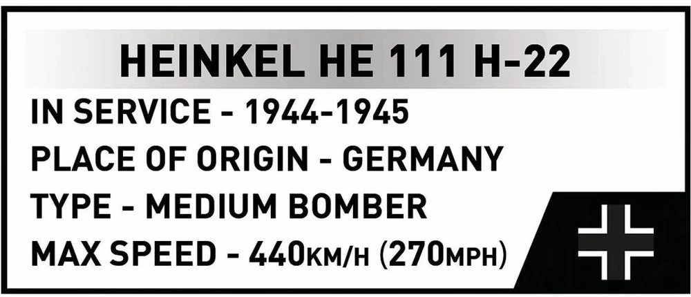Cobi Klocki „Heinkel he 111 h-22“ su v1 skraidančia bomba, 927 dalys