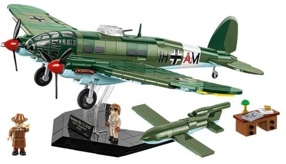 Cobi Klocki „Heinkel he 111 h-22“ su v1 skraidančia bomba, 927 dalys