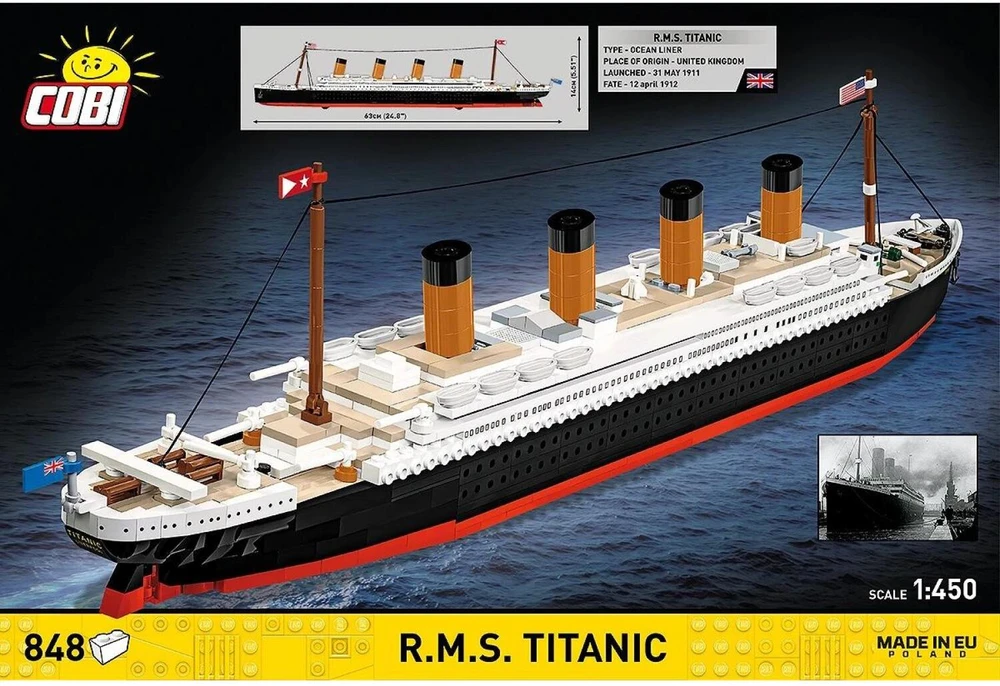 Cobi Klocki RMS Titaniko statybiniai blokeliai, 848 dalys