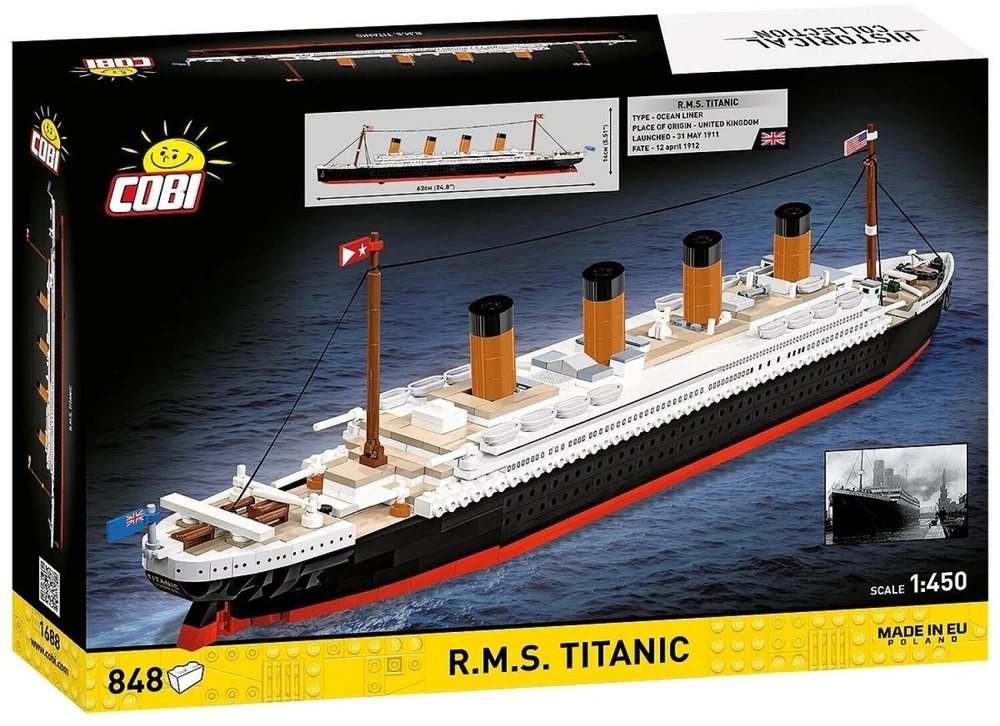 Cobi Klocki RMS Titaniko statybiniai blokeliai, 848 dalys