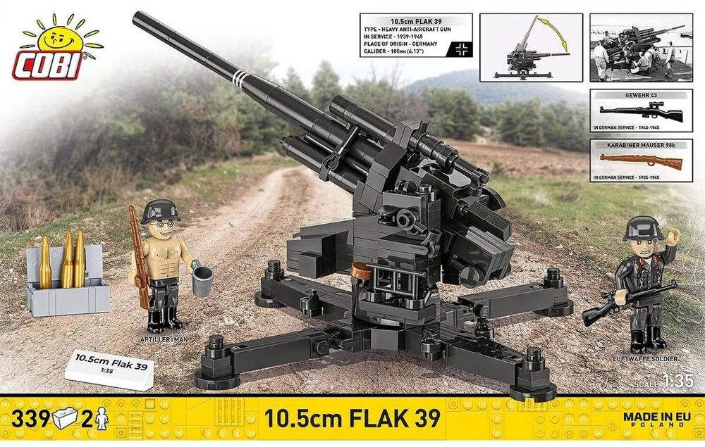 Cobi Klocki 10,5 cm priešlėktuvinės gynybos blokai 39 339 blokai