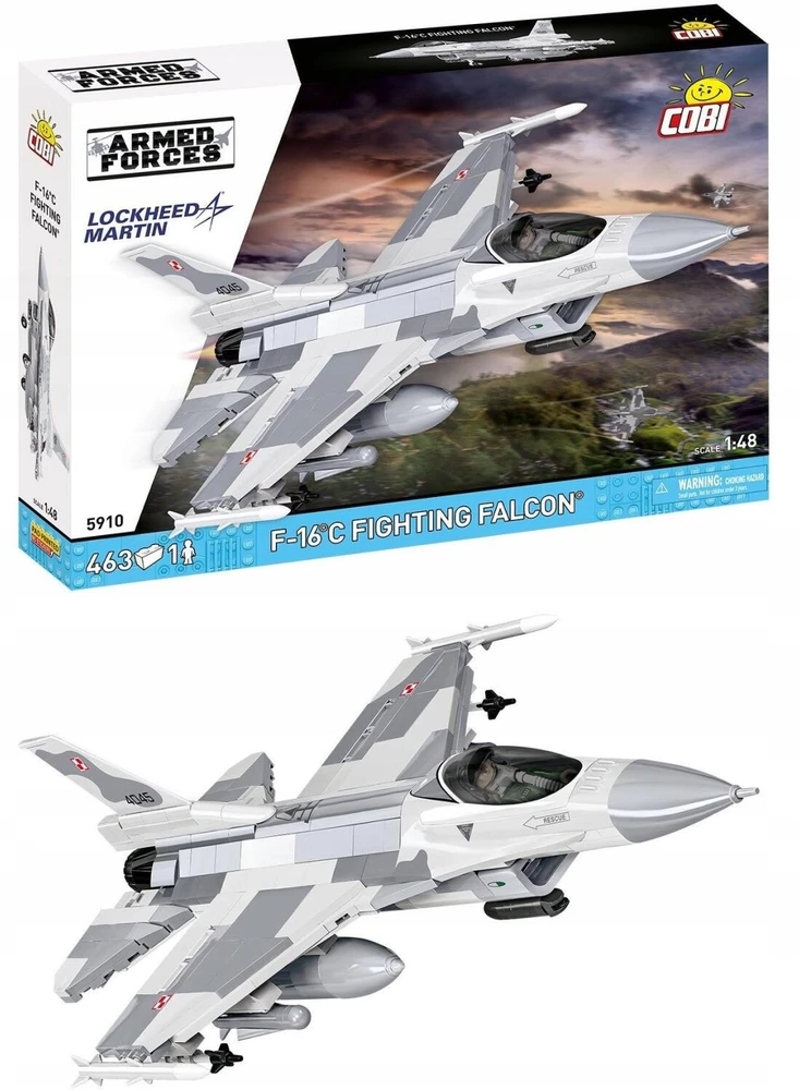 Cobi Klocki F-16c kovos sakalas blokuoja 463 blokus