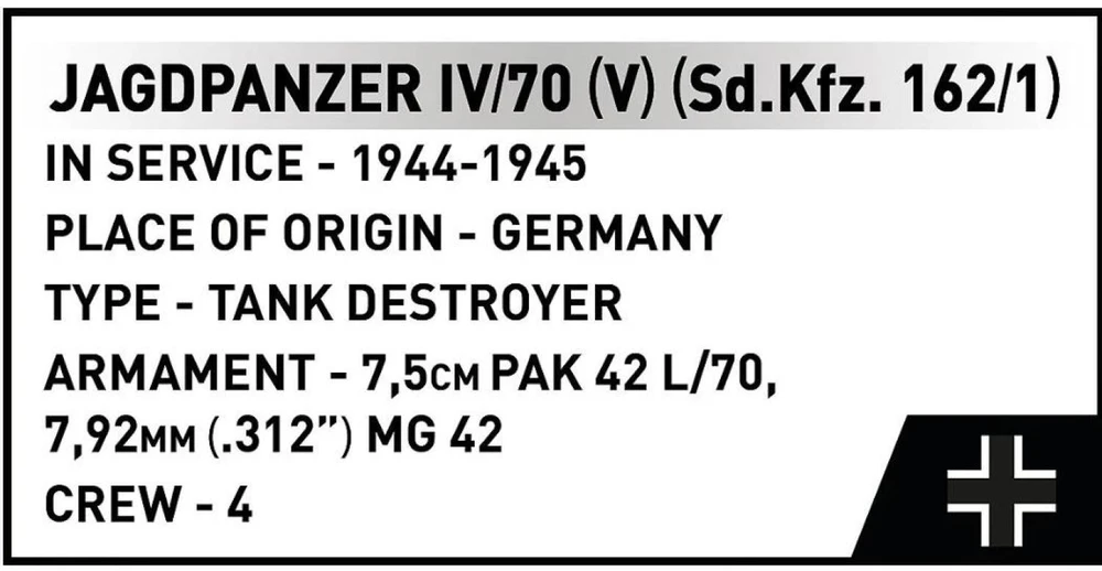 Cobi Klocki Jagdpanzer IV/70 (V) (Sd.Kfz.162/1) 1024 vnt.