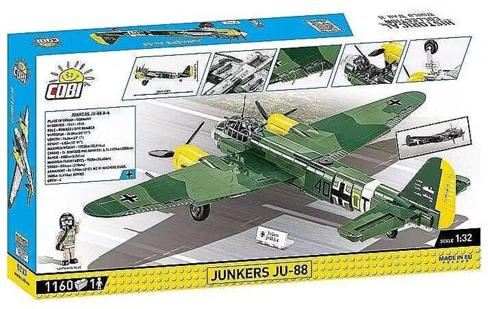 Cobi Klocki Junkers Ju-88 konstravimo kaladėlės, 1160 detalių