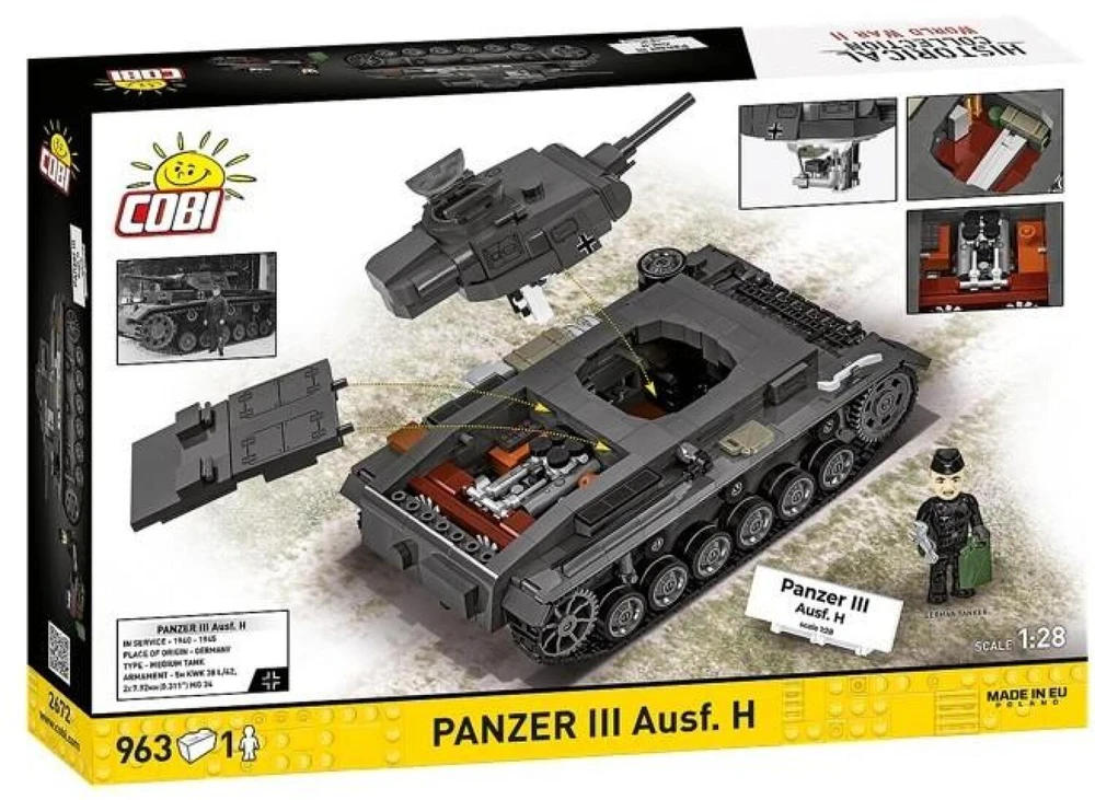 Cobi Klocki Panzer III Ausf.H blokai 963 vnt