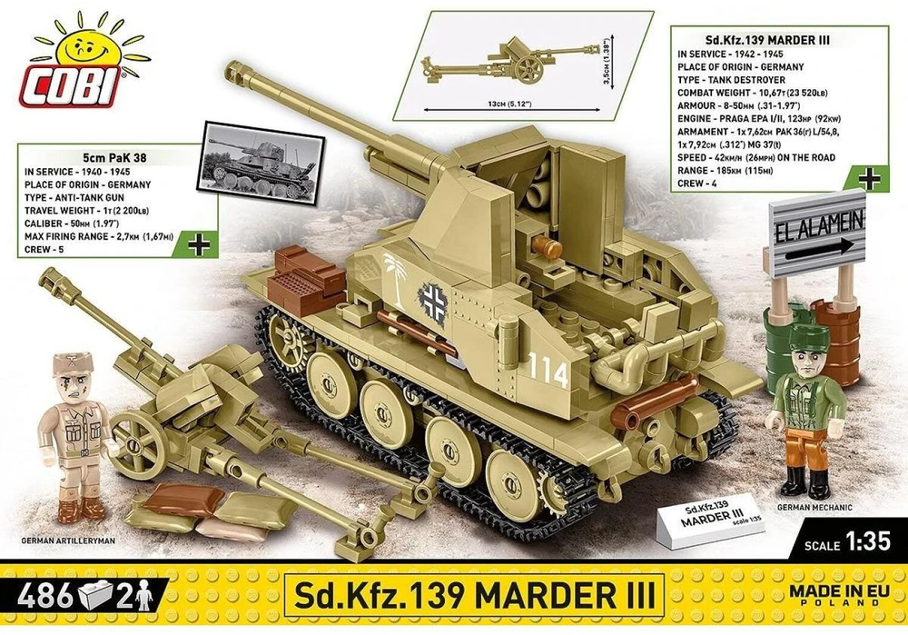 Cobi Konstruktorius Sd.Kfz. Marder III, 486 detali