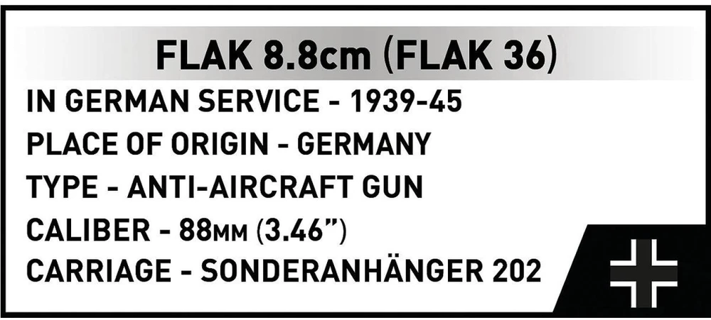 Cobi Klocki Sd.kfz.8 vilkimo blokai 8,8 cm priešlėktuvinės gynybos 36, 975 vienetai