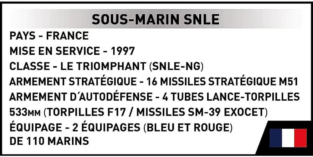 Cobi Klocki sous-marin snle 643 klocki