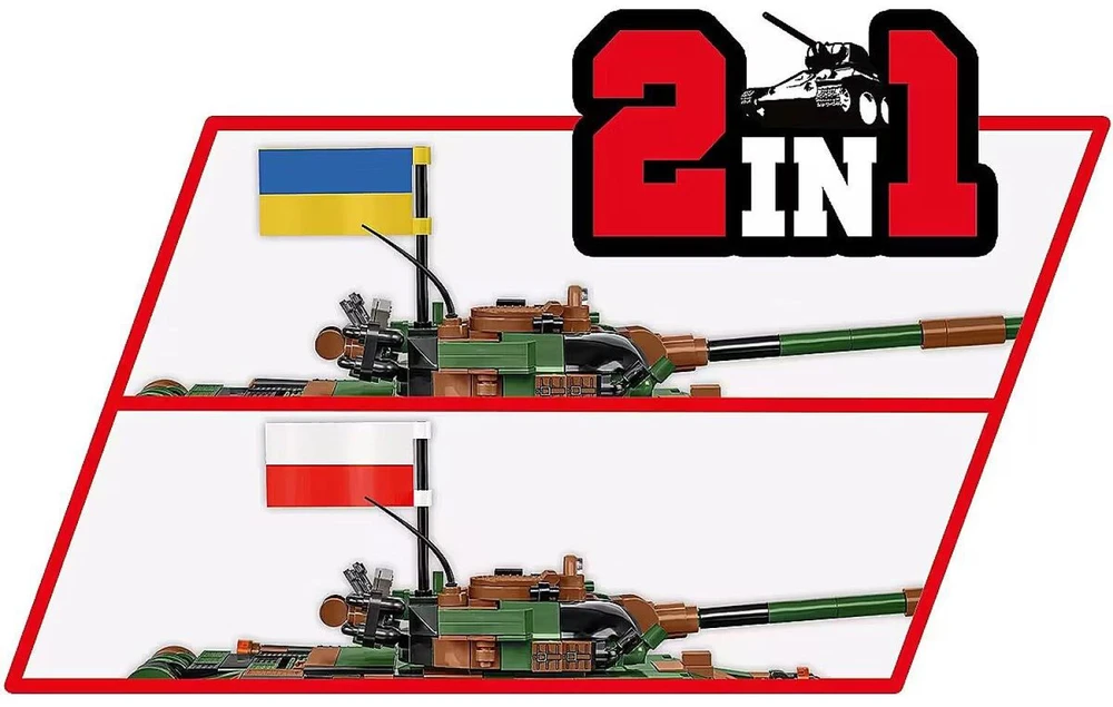COBI 2624 Ginkluotųjų pajėgų T-72M1R tankas (PL/UA) 724 blokai